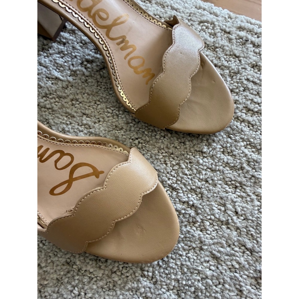 Sam Edelman Odila Heeled Sandals Women 7.5 Scalloped Ankle Strap Leather - Picture 4 of 10